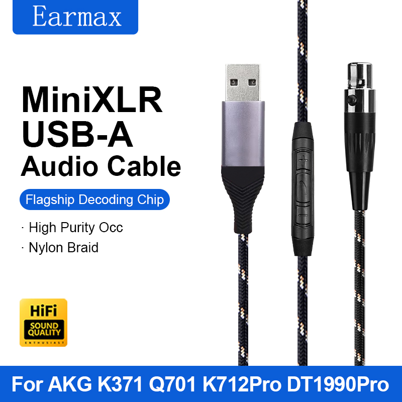 Wired Earphone Lightning - Type-C USB-Aライトニング-ミニXLRヘッドフォンケーブル,デスクトップコンピューター,akg q701,k240s,k272,k371k701,dt1990pro