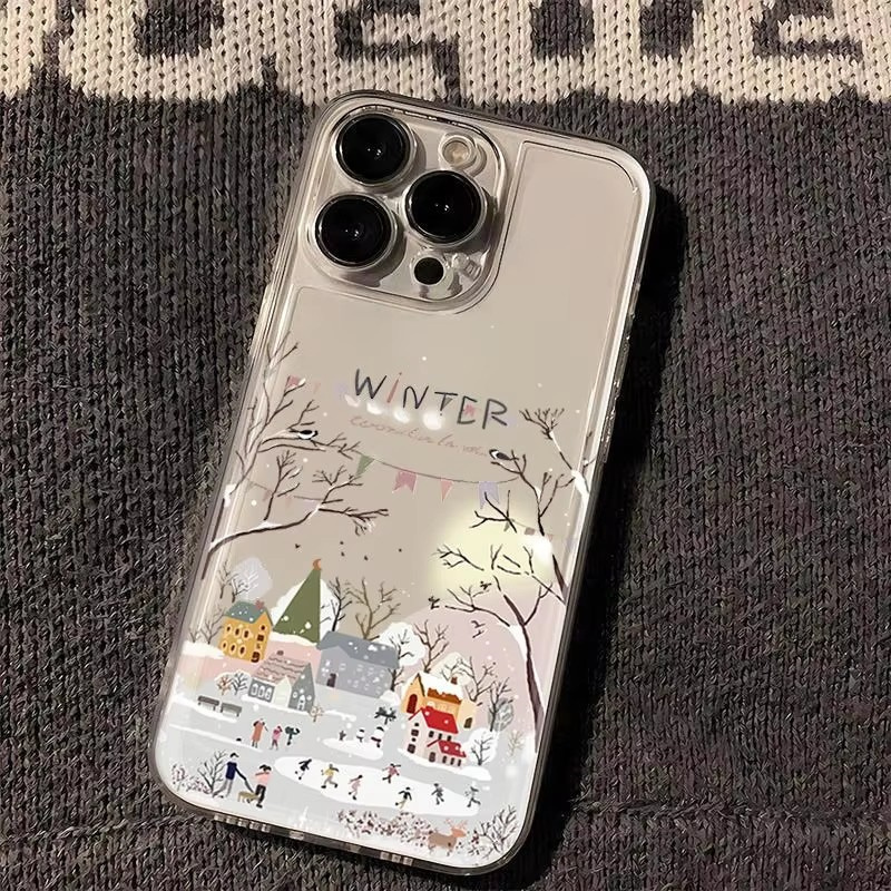 Samsung Galaxy A55 - 美しい冬の雪模様のスマホケース、Samsung Galaxy S25 S24 S23 S22