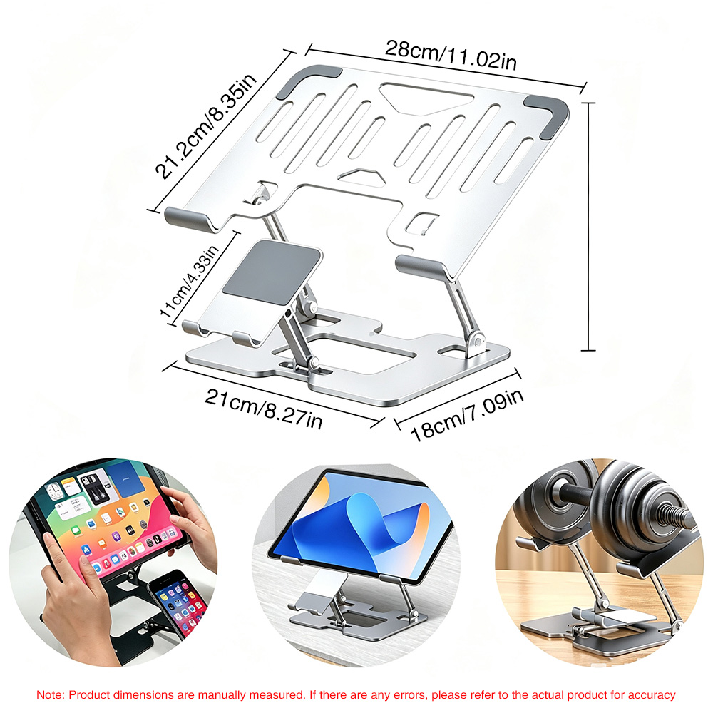 Cooling Stand Tablet - 炭素鋼製ヘビーデューティーラップトップ冷却ブラケット 2 in 1 折りたたみ式スタンド ノートパソコン