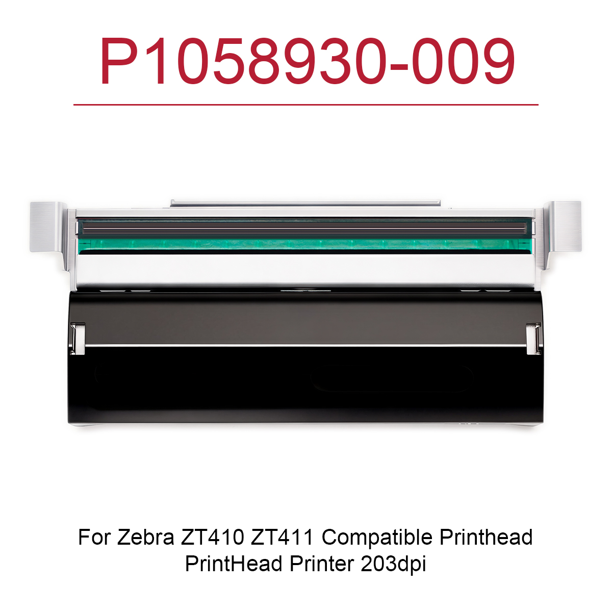 Zebra Tablet Accessories - 203dpi サーマルプリントヘッド、ゼブラ ZT410 ZT411 プリンターヘッド用、PN:P1058930-009