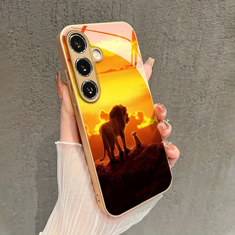 トワイライトライオンとリトルライオン柄のガラス製携帯電話ケー - Samsung Galaxy S24 のレビューと価格
