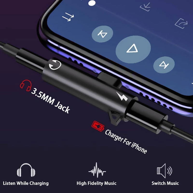 2 In1 アダプタスプリッタ iPhone 14 13 1 - Wired Earphone Lightning のレビューと価格