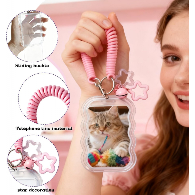 2個セット 可愛いフォトカードホルダーキーホルダー KPOP - Tablet Cute Accessories のレビューと価格