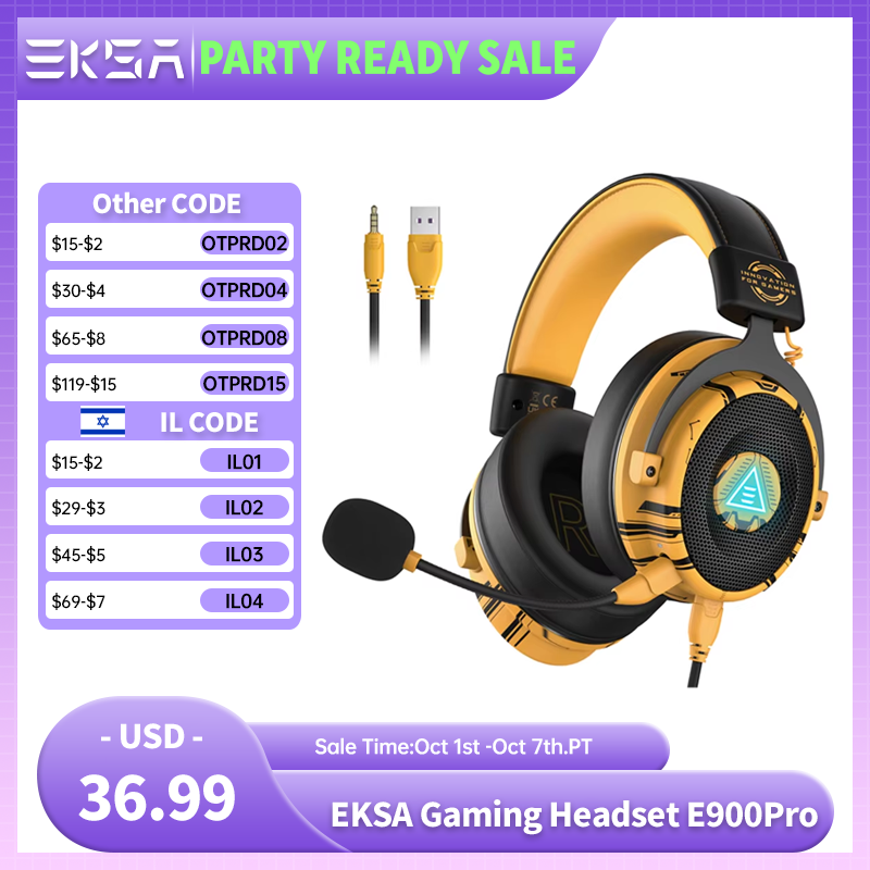 EKSA E900 Pro ゲーミングヘッドホン 7.1サラ - Wired Earphone Lightning のレビューと価格