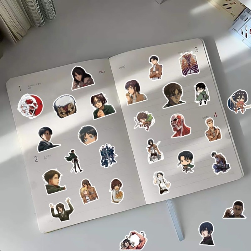60枚入り 進撃の巨人 アニメステッカー かわいい 防水デカ - Tablet Cute Accessories のレビューと価格