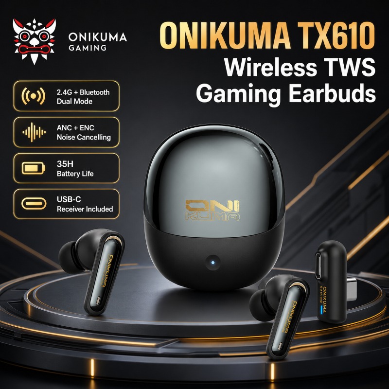 ONIKUMA TX610 ワイヤレスゲーミングイヤホン デ - Wired Earphone Lightning のレビューと価格