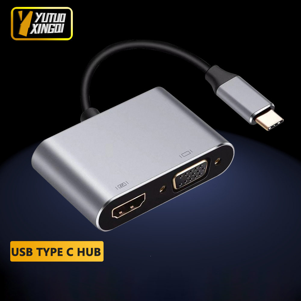 4K USB Type-C - VGA 1080P USB- - Usb Hub Type C のレビューと価格
